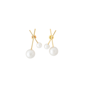 MAYA - 18K GOLD STAR CROSSED PEARL